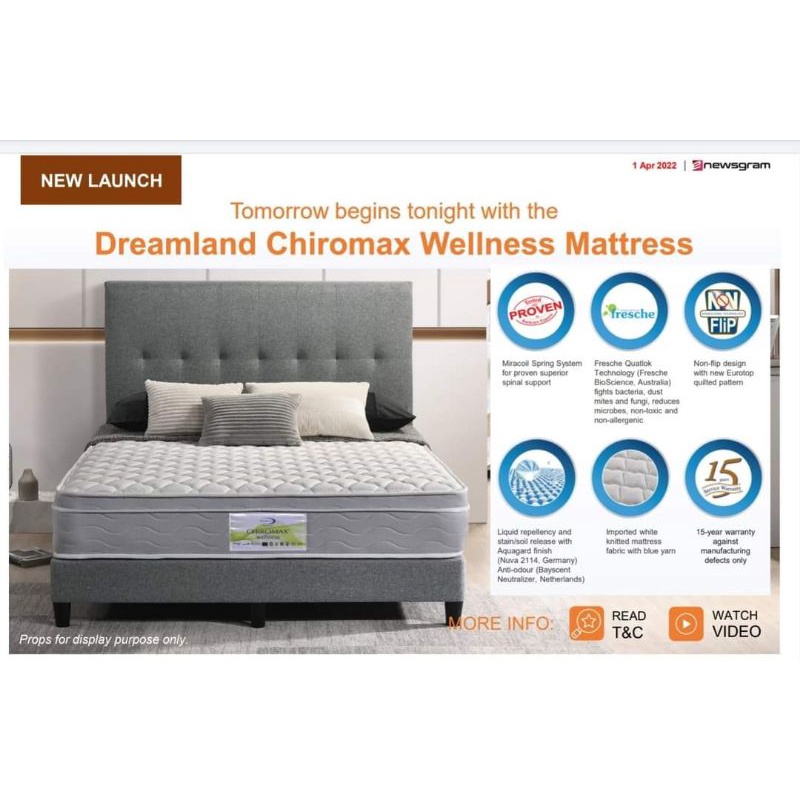 NEW DESIGN!!! Dreamland Chiromax Wellness Mattress (WM) Shopee Malaysia