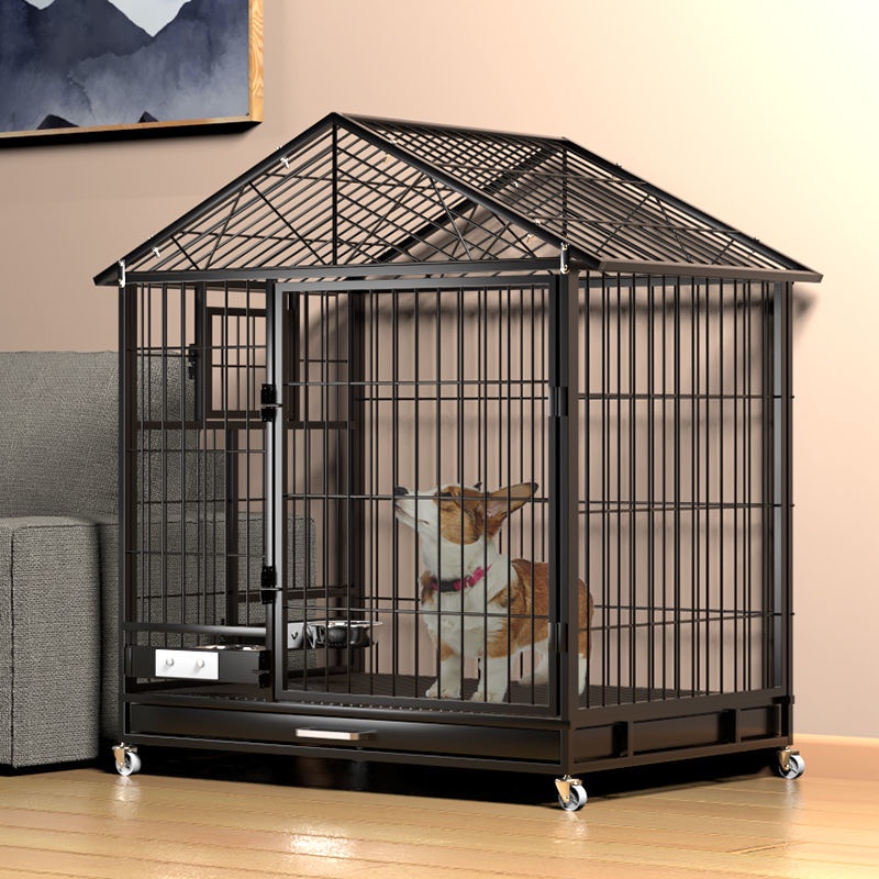 Dog cage small and medium dog Teddy indoor with toilet separation large