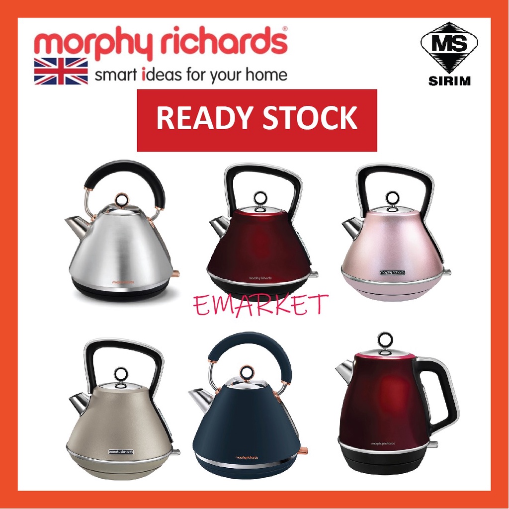 Morphy Richards Accents Rose Gold Kettle Evoke Pyramid Red Kettle
