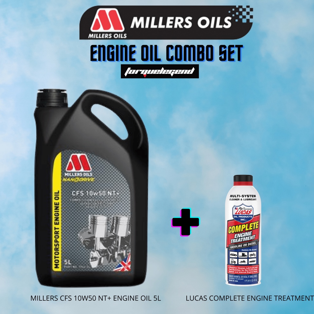 ENGINE OIL CHANGE PACKAGE MILLERS OILS CFS NT+ Nanodrive 10W50 5L