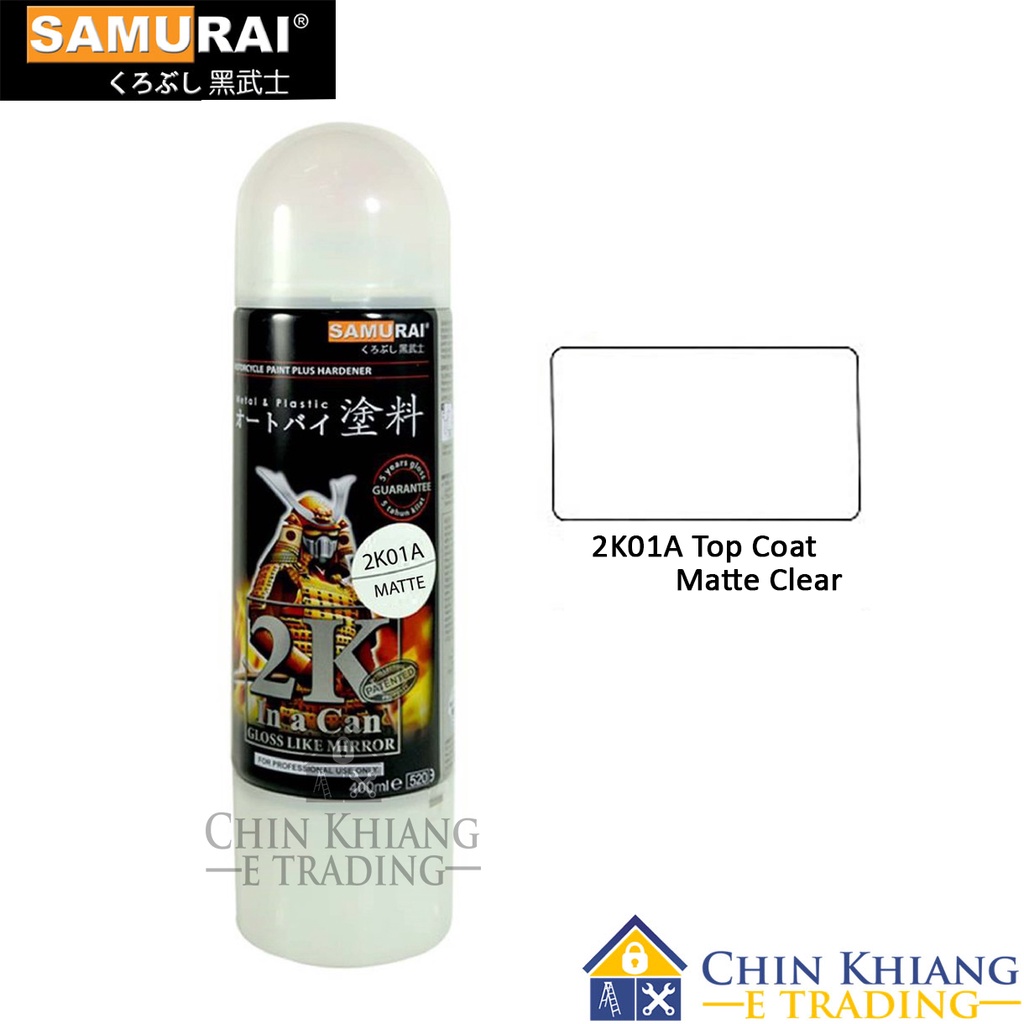 Samurai 2K01A Top Coat Matte Flat Clear Spray Paint 400ml Shopee Malaysia