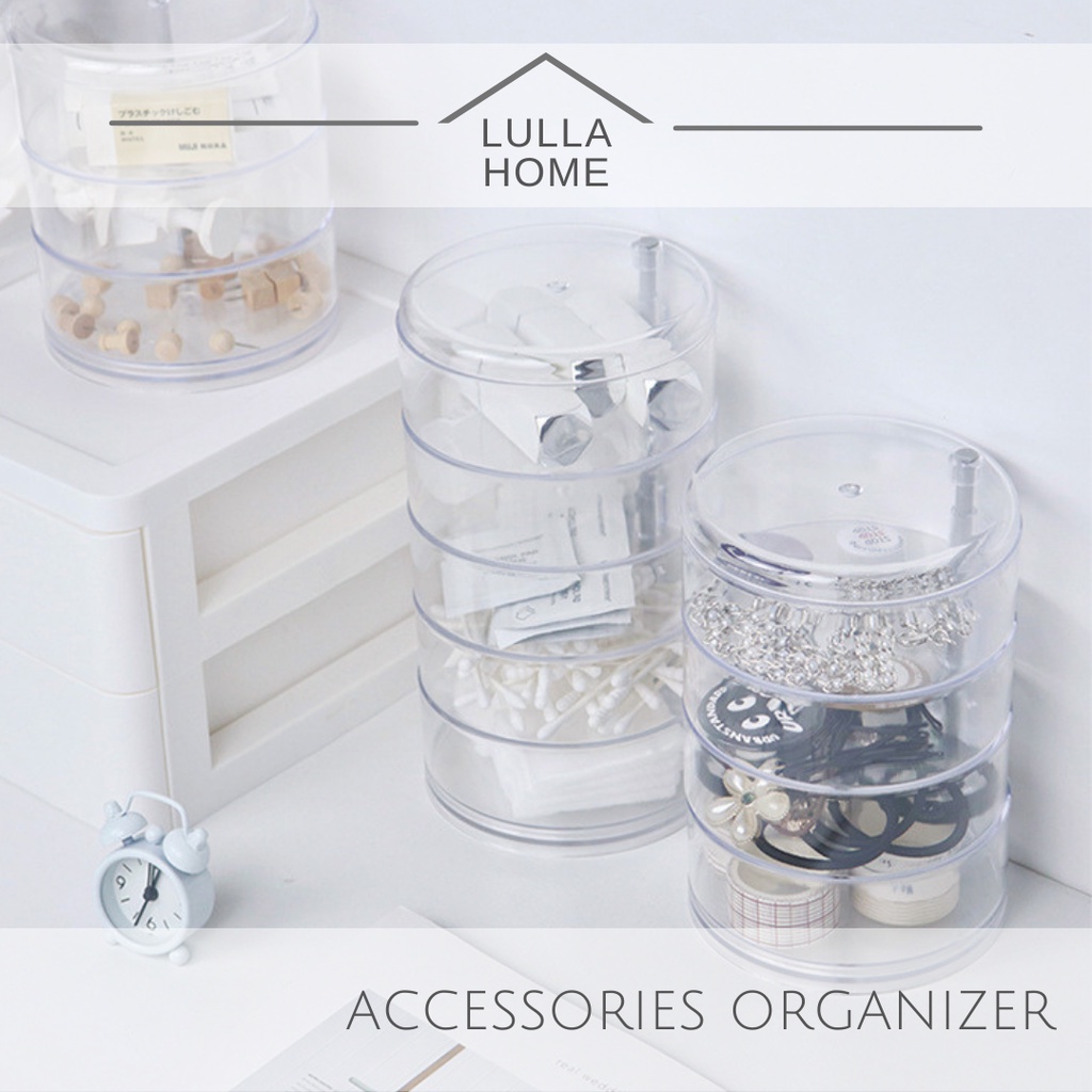 LullaHome Rotatable Small Jewellery Earring Necklace Storage Organizer