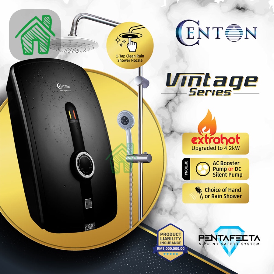 CENTON Instant Shower Water Heater Vintage Series (with DC Silent
