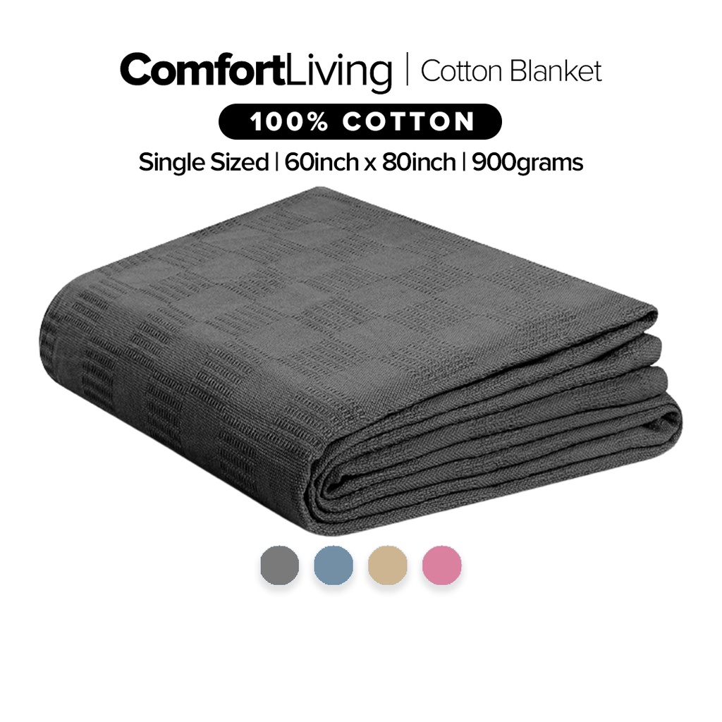 Cotton Blanket Queen Single Soft (1.2kg/900g) Soft Breathable Thermal