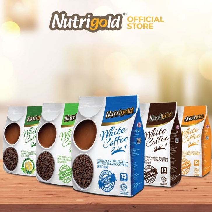 Nutrigold Coffee Instant white coffee 3in1 /2in1Flavour Classic No
