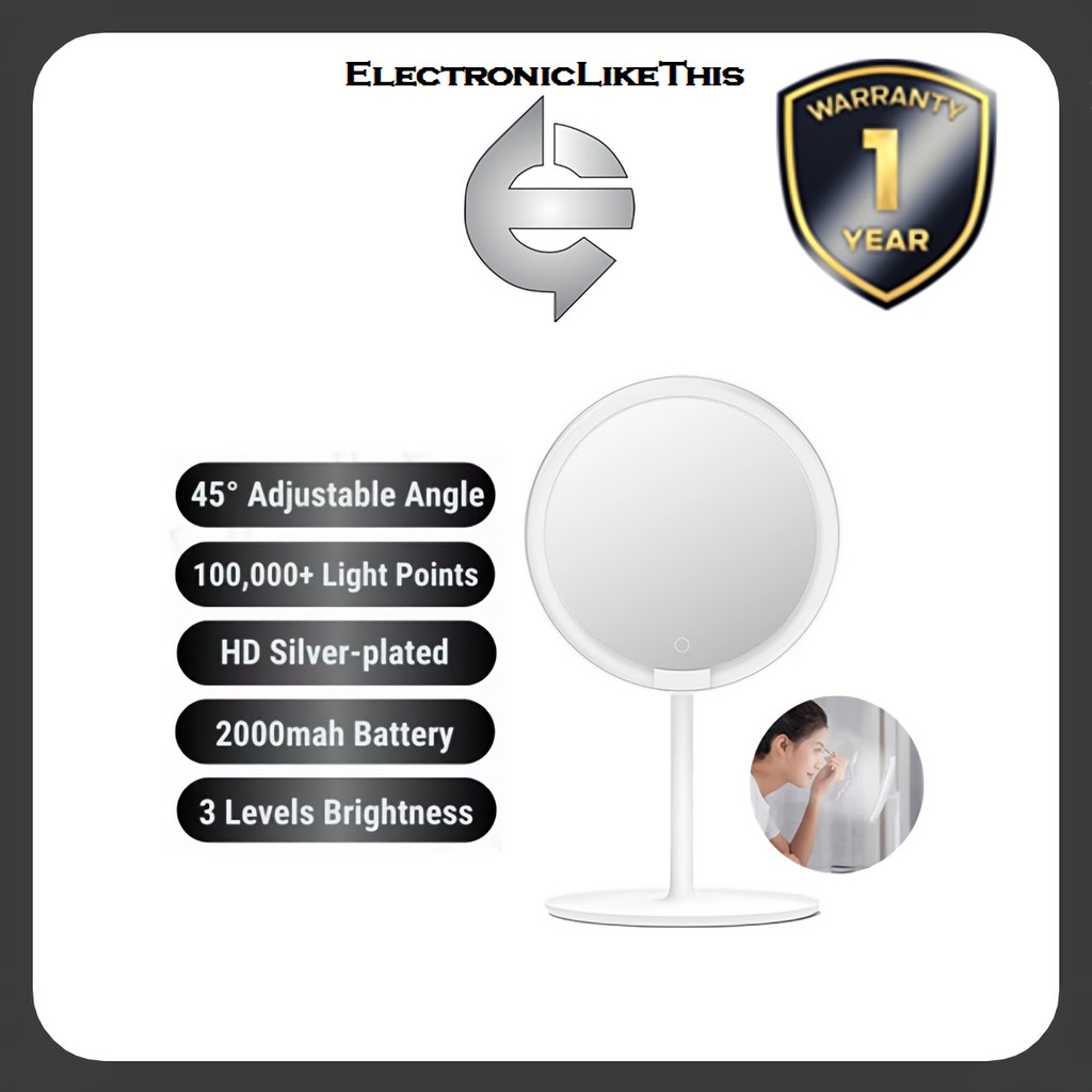 Original Xiaomi Mijia LED Makeup Mirror Desktop Light Portable Folding