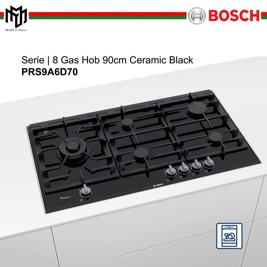 Bosch PRS9A6D70 Serie 8 Gas Hob 90cm Black Ceramic 5 Gas Burner