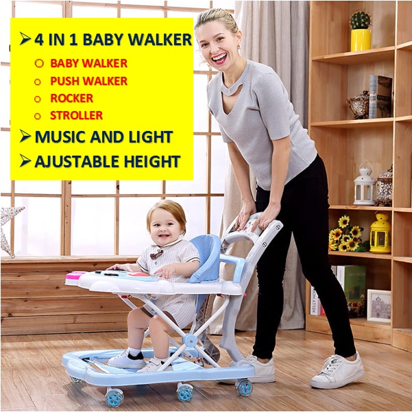 Baby Walker 4 IN 1 with Music Baby Walker With Play Toys Walker Rocker