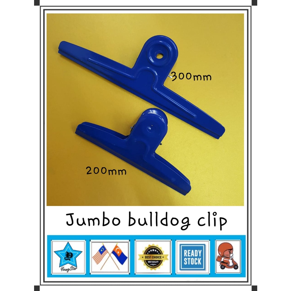 Metal Paper Clip Giant Size Bulldog Paper Clip Blue color 300mm / 200mm Shopee Malaysia