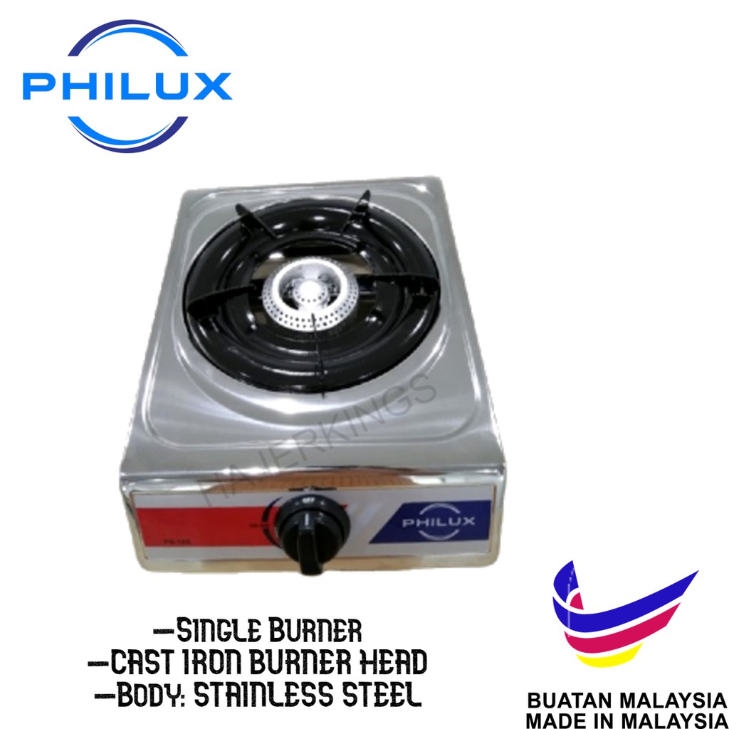 PHILUX STAINLESS STEEL GAS STOVE SINGLE BURNER [PH18S] Shopee Malaysia