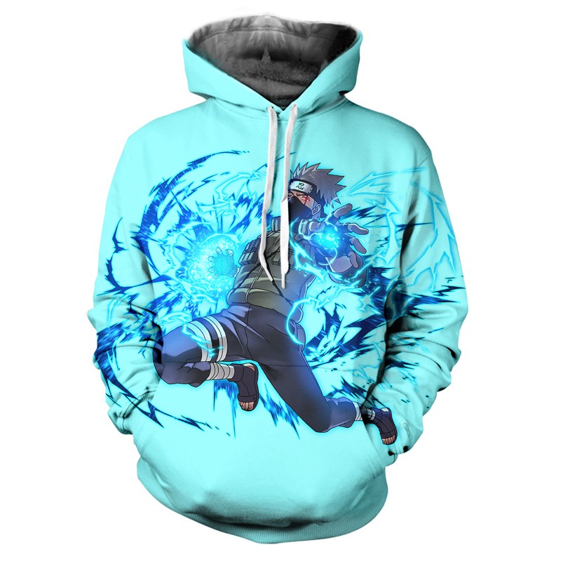 Autumn Winter Harajuku Anime Hoodie Naruto Kakashi Cosplay Costume 3D Printing Pullover