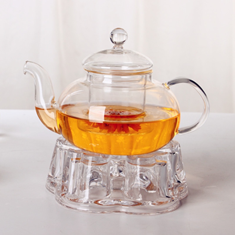 Clear Glass HeatResisting Heart Shape Teapot' Warmer Heater Base