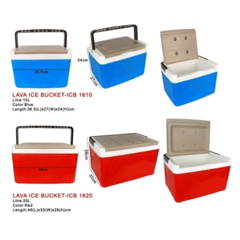 Lava Heavy Duty Ice Bucket 10Lt , 20Lt Cooler box Ice Box Picnic box Baldi Ais Tong