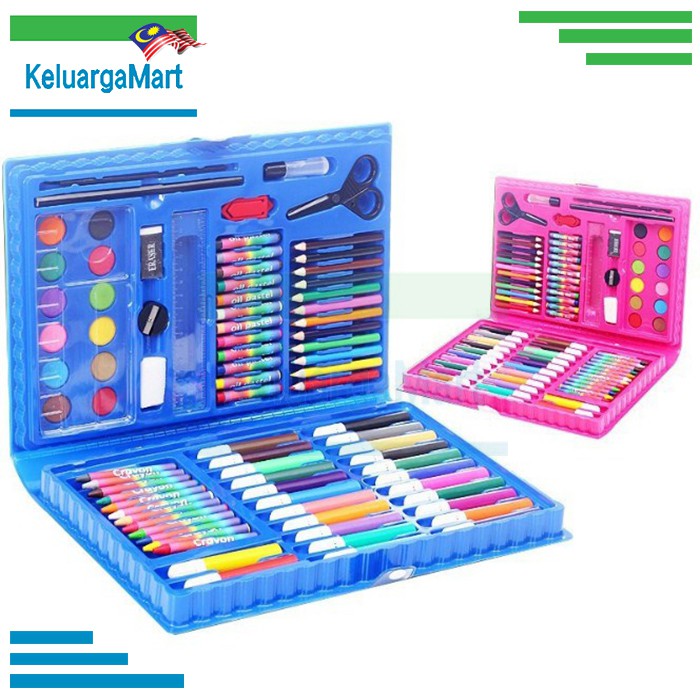 Keluarga Style 86 In 1 Colouring Drawing Painting Stationery Set Pigment Colour Set 4659