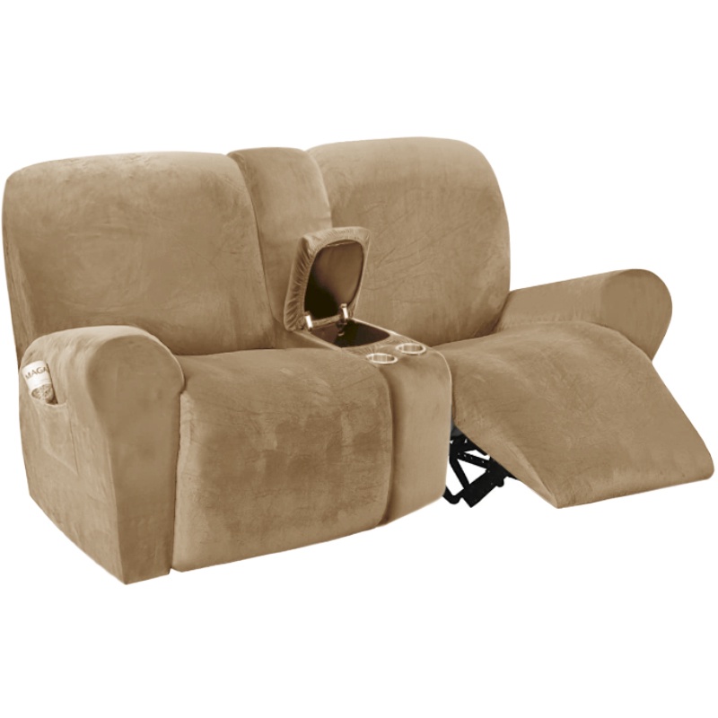 Home Cinema Reclining Love Seat Cover with Middle Console Slipcover 8