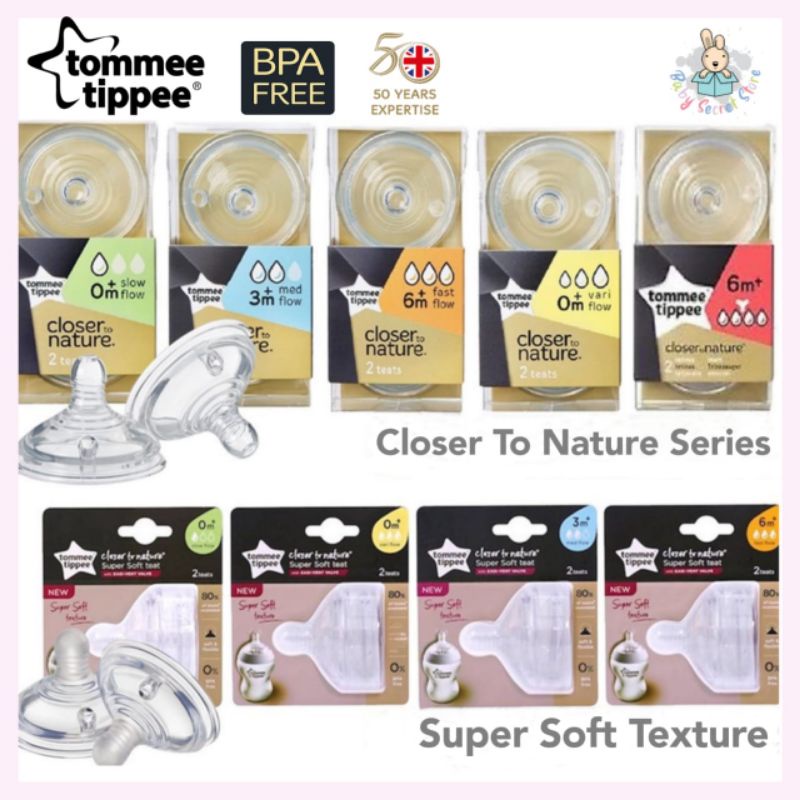 (NEW) Tommee Tippee Closer to Nature Super Soft Texture Teat Nipples