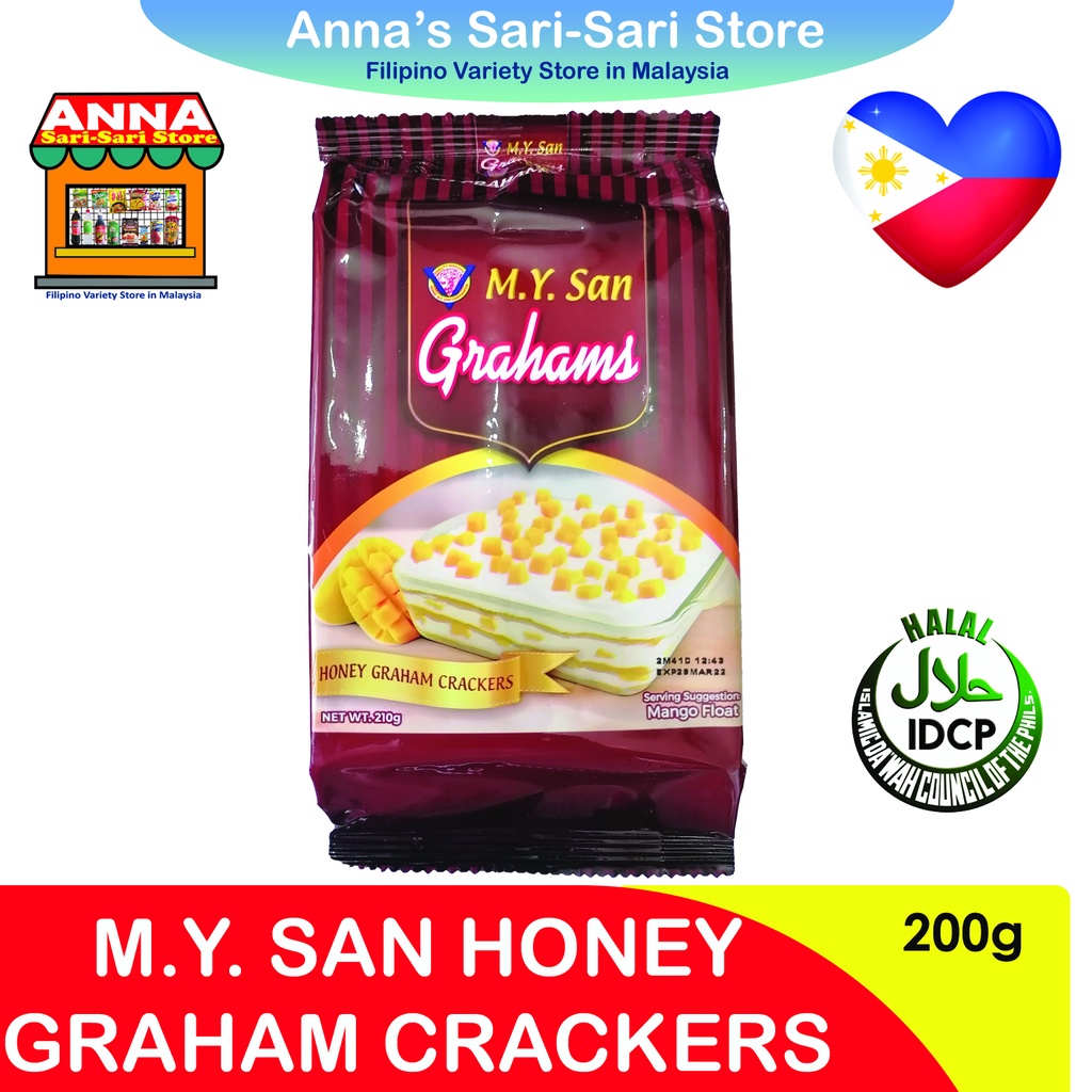 M.Y. SAN HONEY and CHOCOLATE GRAHAMS CRACKERS (HALAL) 200g Shopee