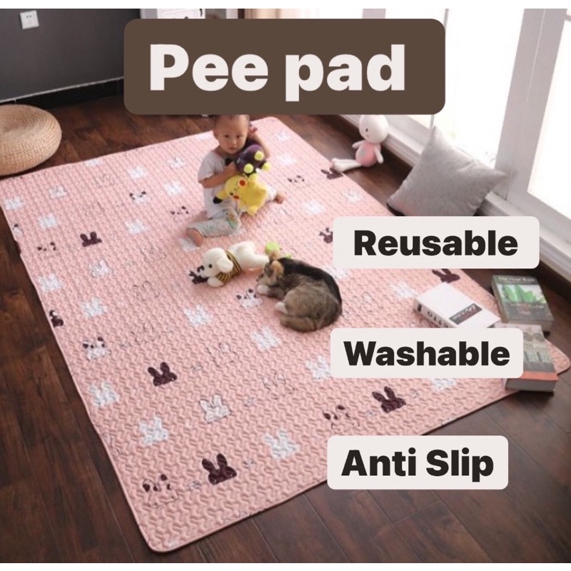 Pure Cotton Washable Pee Mat Anti Slip Pet Rabbit Dog Cat Baby Kid Play