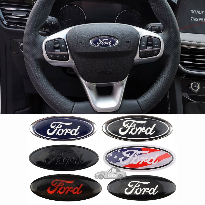 Car Steering Wheel Emblem Sticker Auto Logo Decorative Badge Decal for Ford Territory Ecosport