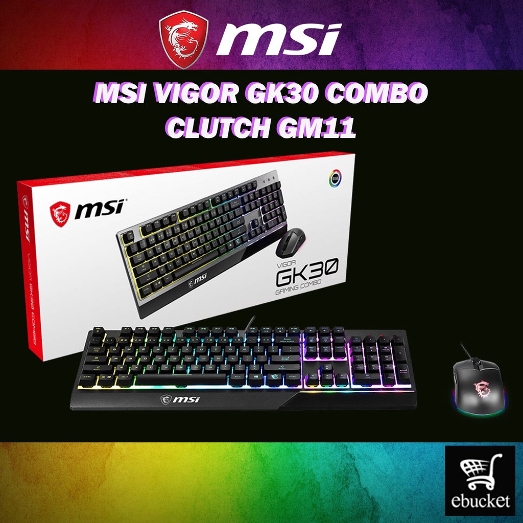 MSI VIGOR GK30 Combo Keyboard + Mouse GK30 KEYBOARD CLUTCH GM11 MOUSE