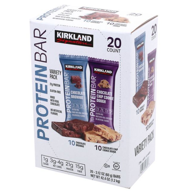 Kirkland Signature Protein Bar Energy Variety Pack, 20 Count / CHOCOLATE BROWNIE 10 EA