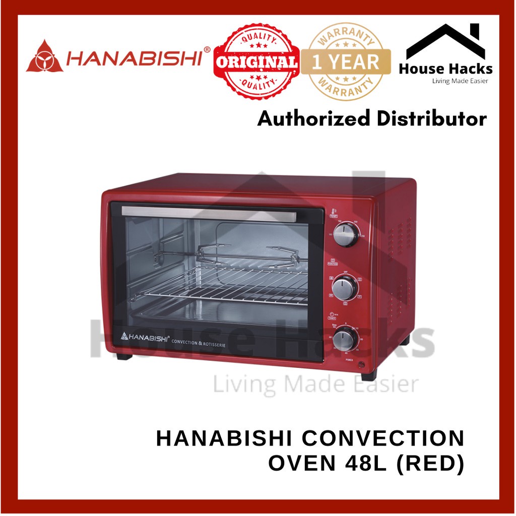 Hanabishi Convection Oven 48L HEO48 (Red) (House Hacks) Shopee Malaysia