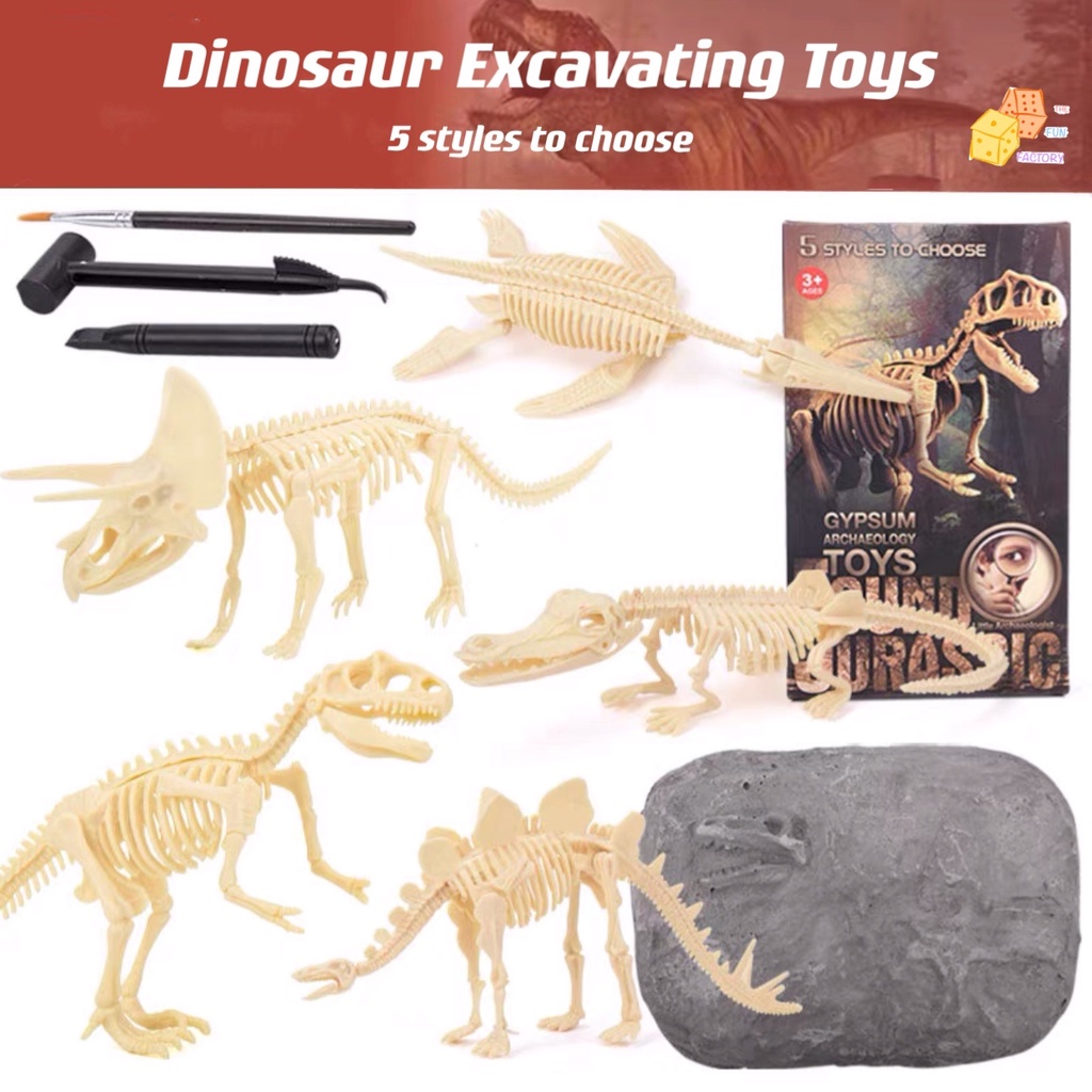 [Ready Stock] Dinosaur Excavating Toys (Gypsum Archaeology toys found