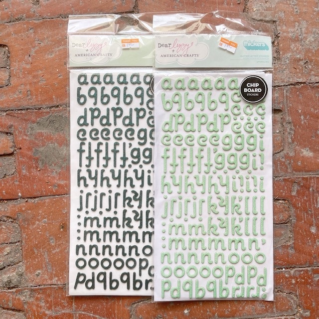 American Crafts Glitter Alphabet / Letter Chipboard Stickers