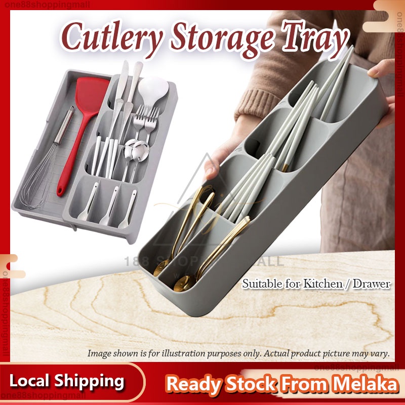 Cutlery Storage Box Tray Knife Holder Tableware Organizer Spoon Fork