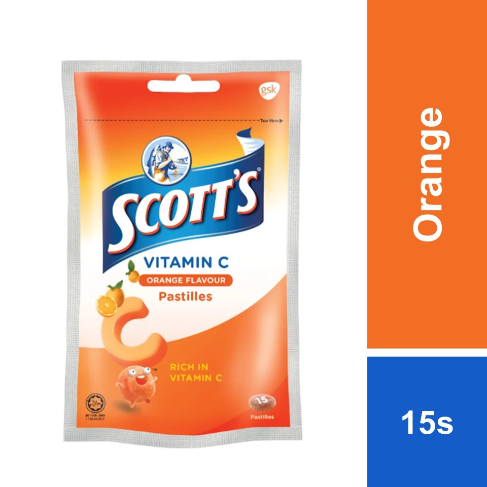 Scott's Vitamin C Orange Flavour Pastilles 15s Shopee Malaysia