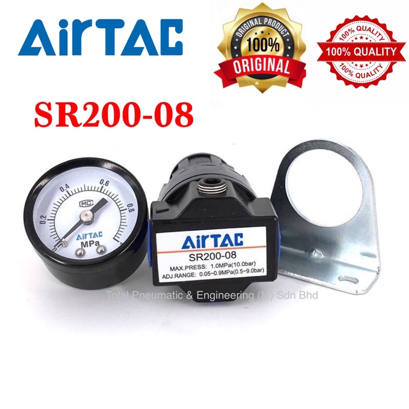 AirTAC SR20008 1/4” Air Regulator Pneumatic Air Pressure Regulator Shopee Malaysia