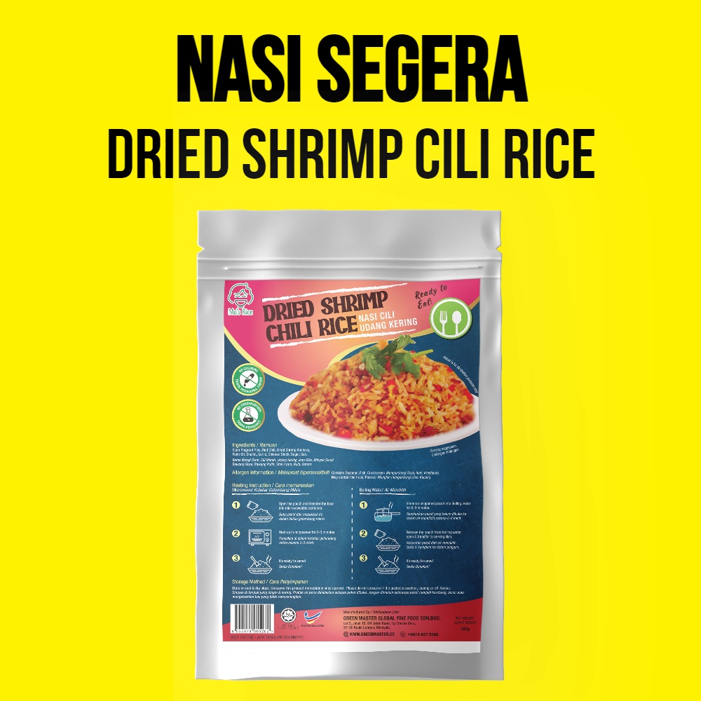Ma's Rice Dried Shrimp Chili Rice 180g (Halal Ready to Eat Instant Rice