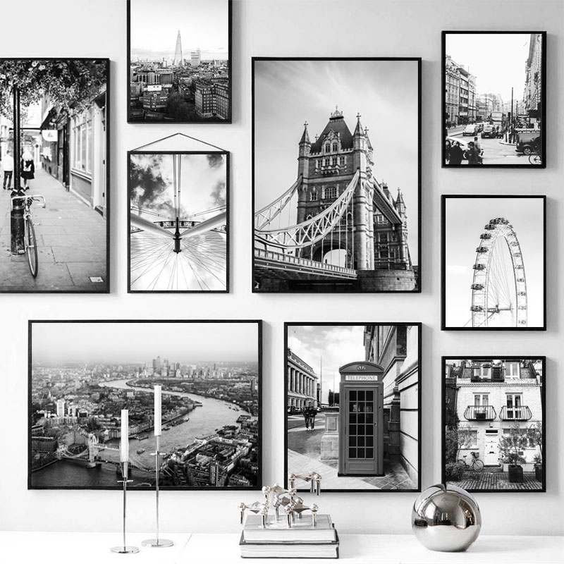 Nordic Style Black and White Poster London Wall Art Decoration Picture
