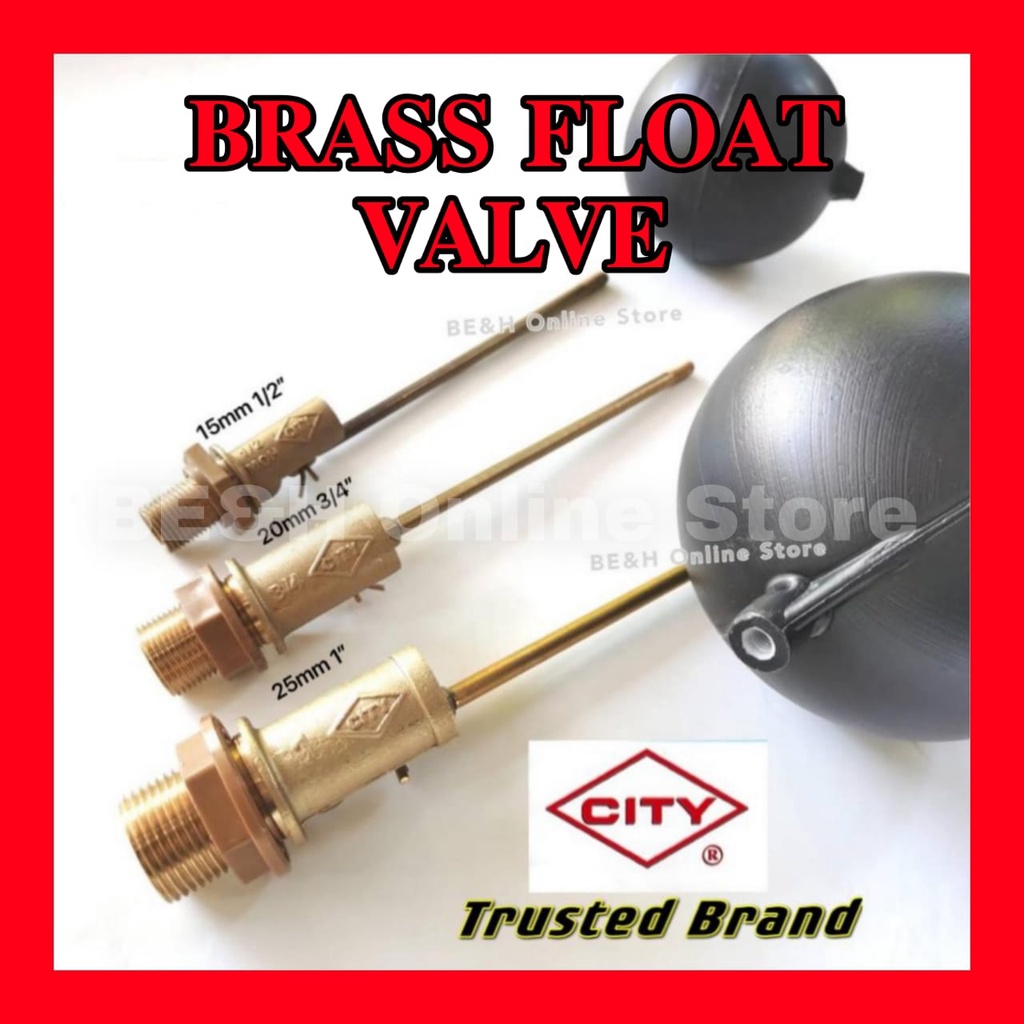 City Brass Float Valve 1/2" 3/4" Light Duty For Water Tank / Batang