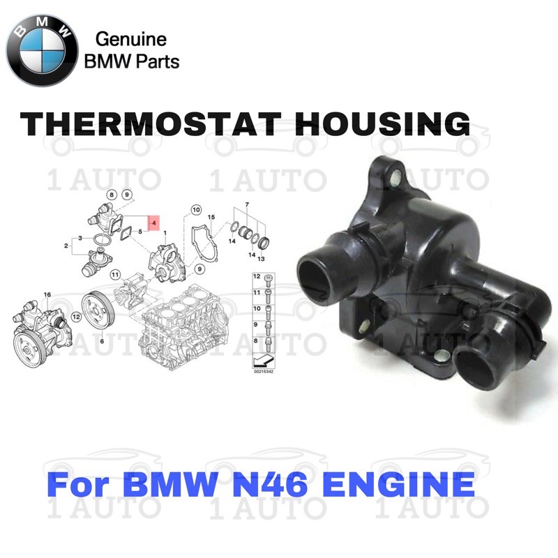 GENUINE BMW PARTS THERMOSTAT HOUSING BMW E46 320i E90 318i 320i E87 118i 120i E84 X1 Sdrive 18i