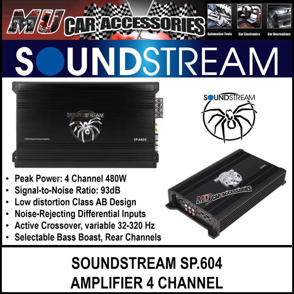 SOUNDSTREAM SP.604 480W 4 Channel Car Amplifier Shopee Malaysia
