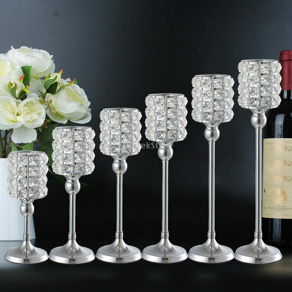 [SIMHOAMY] Modern Crystal Candle Holders Stand Tea Light Candlestick