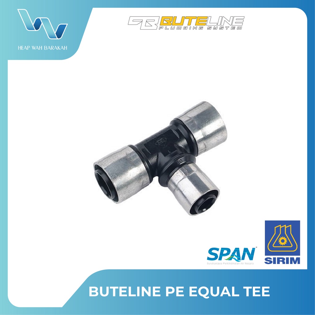 BUTELINE PE EQUAL TEE FITTING COLD WATER COMPRESS (SIRIM CERTIFIED