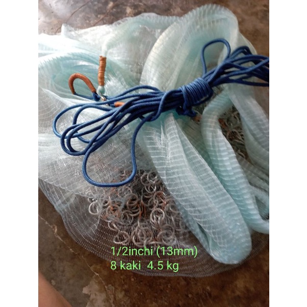 fishing net jala tangsi biru jala ikan udang kecil rantai besi
