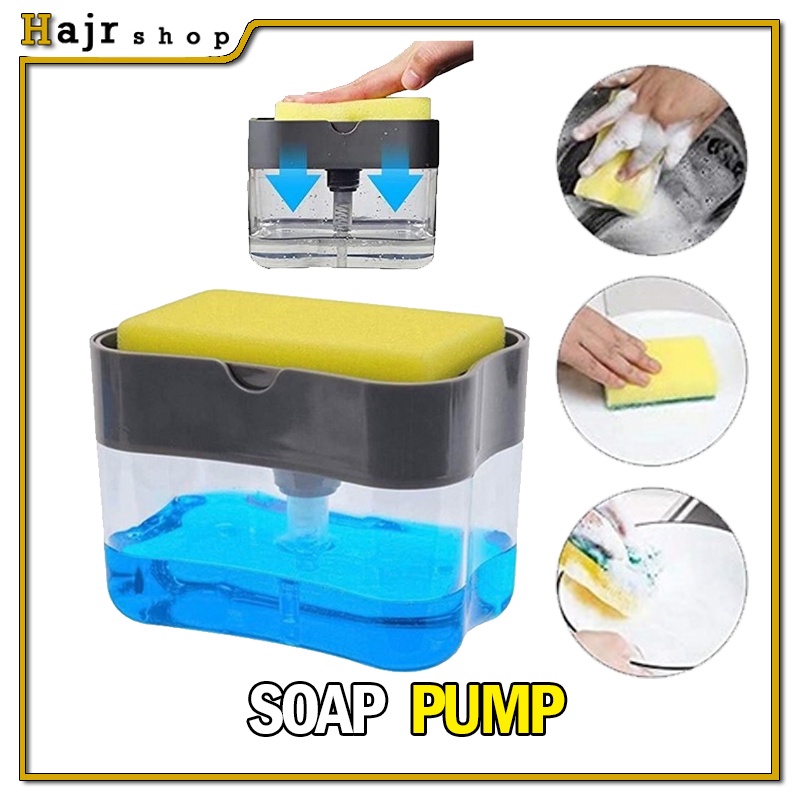 Soap Pump + Sponge Dapur Cuci Pinggan Shampoo Kotak / Dish Wash Soap