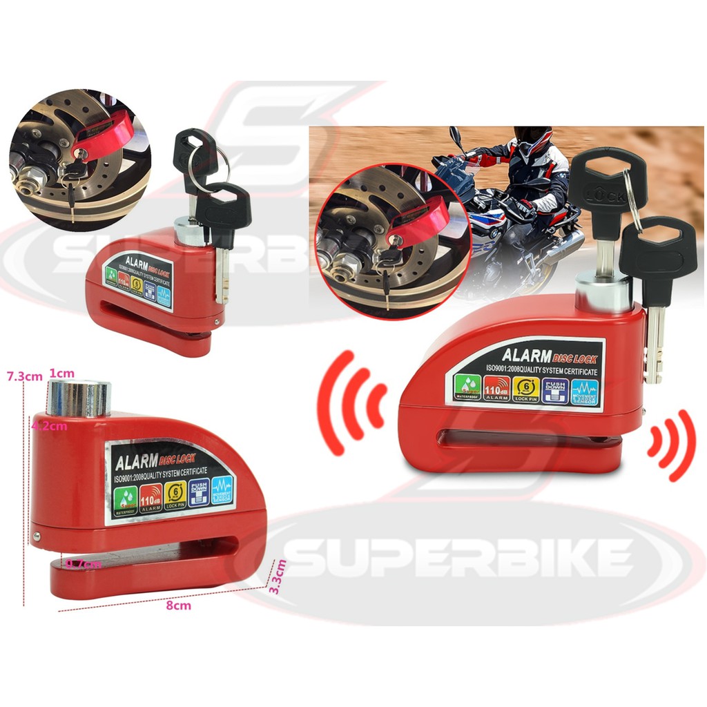 ALARM DISC LOCK VERY LOUD ALARM ORIGINAL CNC ALLOY THROTTLE MOTO BEST