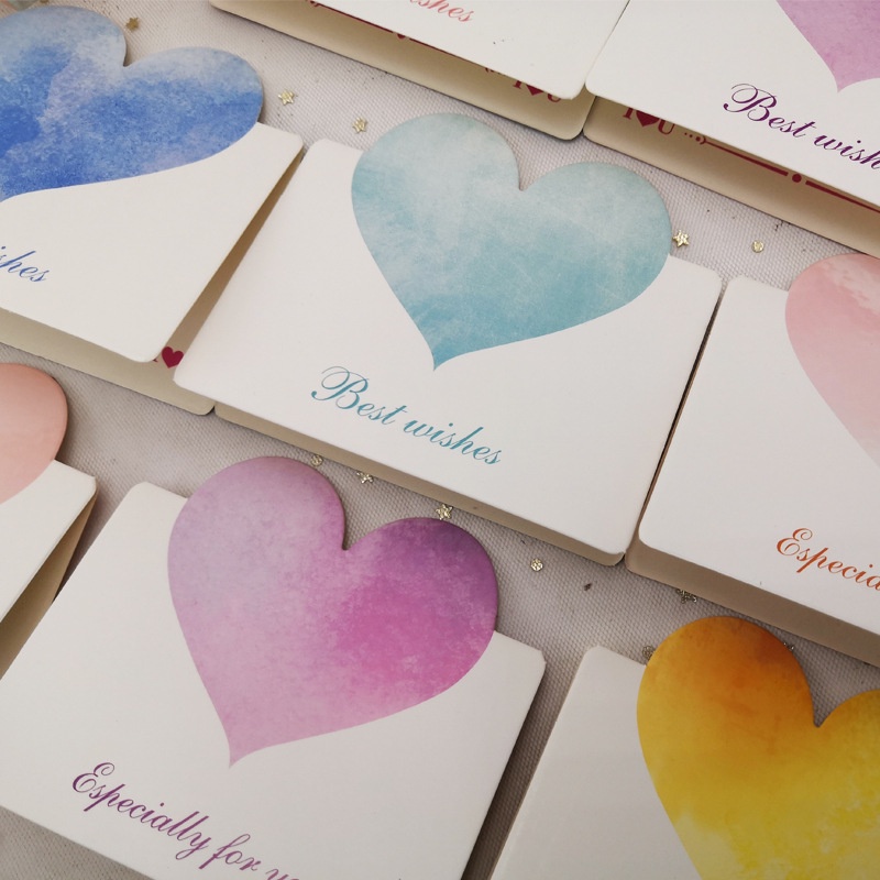 Colorful DIY Heart Shape Card Cards Valentine's Day Birthday Thank You