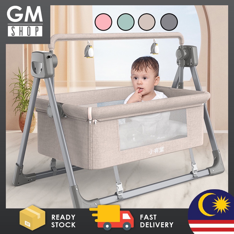 Newborn Electric Cradle Rocking Bed Smart Coax Baby Cot Infant