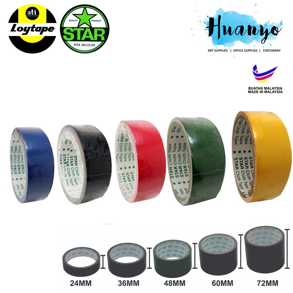 Loytape Star Binding Tape / Cloth Tape 5 Meter (24MM / 36MM / 48MM