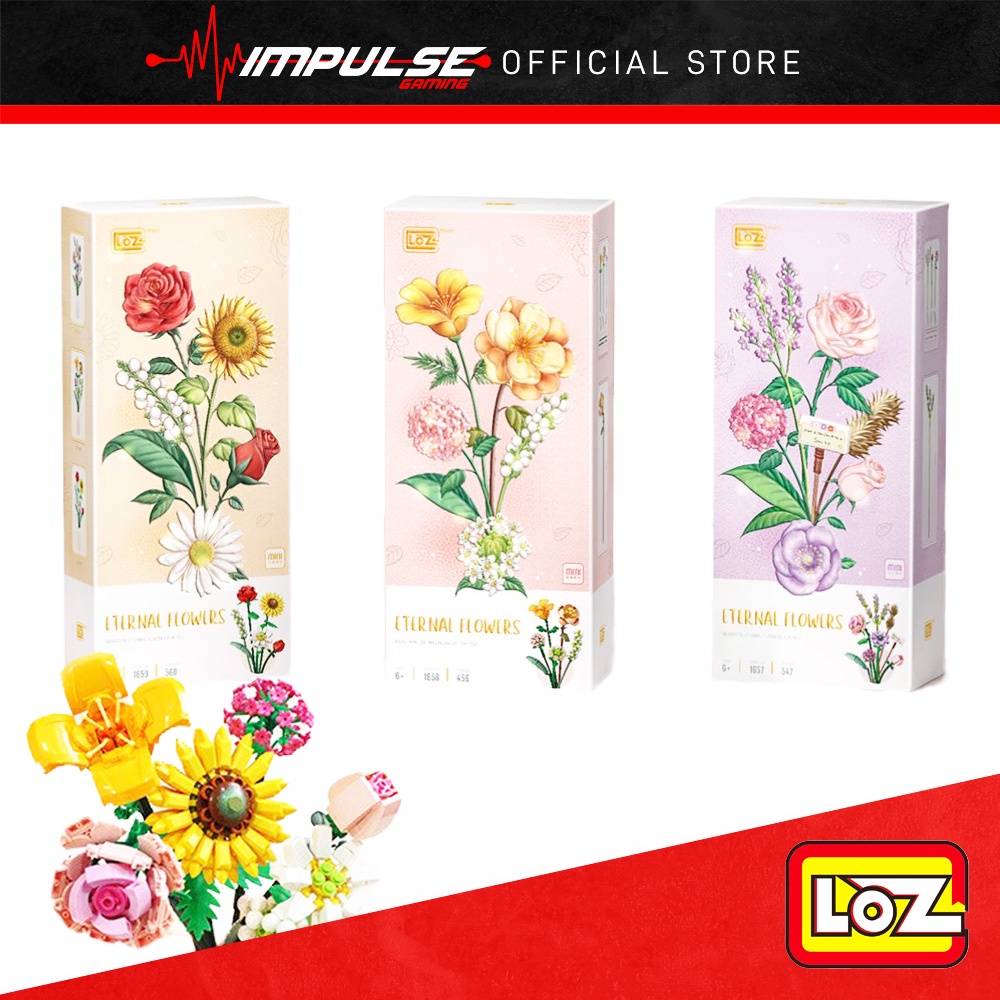 LOZ Mini Blocks 1657 / 1658 / 1659 Eternal Flowers Romantic Flower