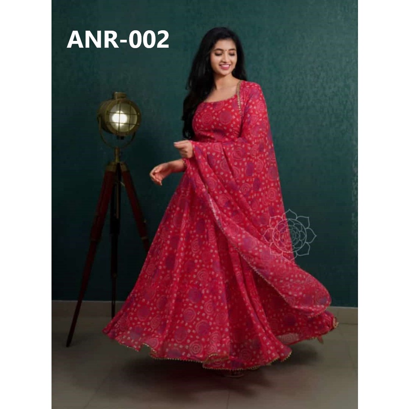 Launching bandhani printed Anarkali gown Shopee Malaysia