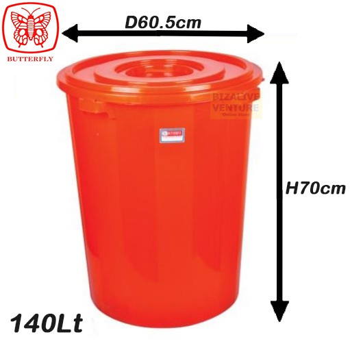 (140L) HighQuality Plastic Pail With Cover Water Pail with Lid
