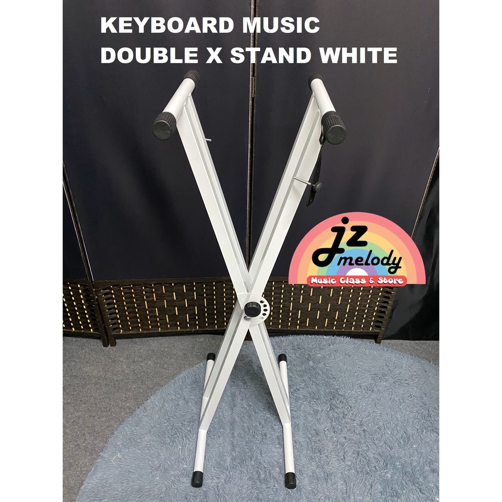 Keyboard music double x stand (white / black) Shopee Malaysia