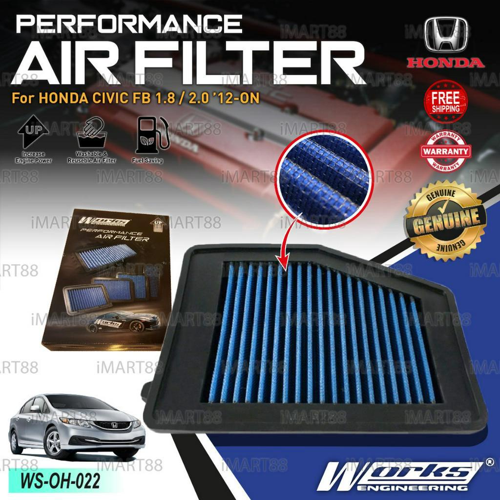 Works Engineering Air Filter Honda Civic FB 1.8 2.0cc SOHC iVTEC 2011