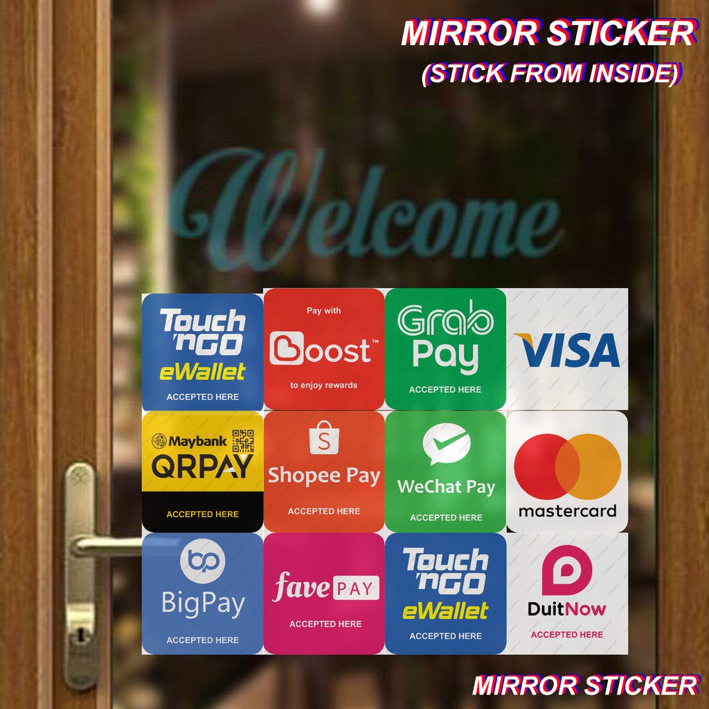 Ewallet Mirror Stickers, Malaysia Ewallets Mirror Stickers, E wallet